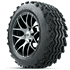 Picture of Set of (4) 14 Inch GTW Pursuit Machined Wheels with Sahara Classic All Terrain Tires, Picture 1
