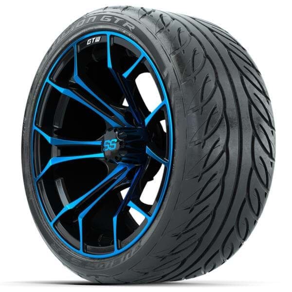 Picture of Set of (4) 15' GTW Spyder Blue/Black Wheels with c Fusion GTR Street Tires