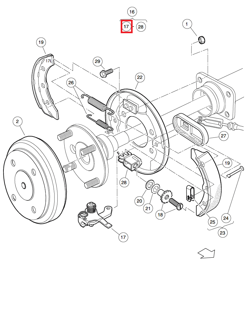 Picture of Lever Assembly, Self-Adjusting Brake, Right (Passenger)